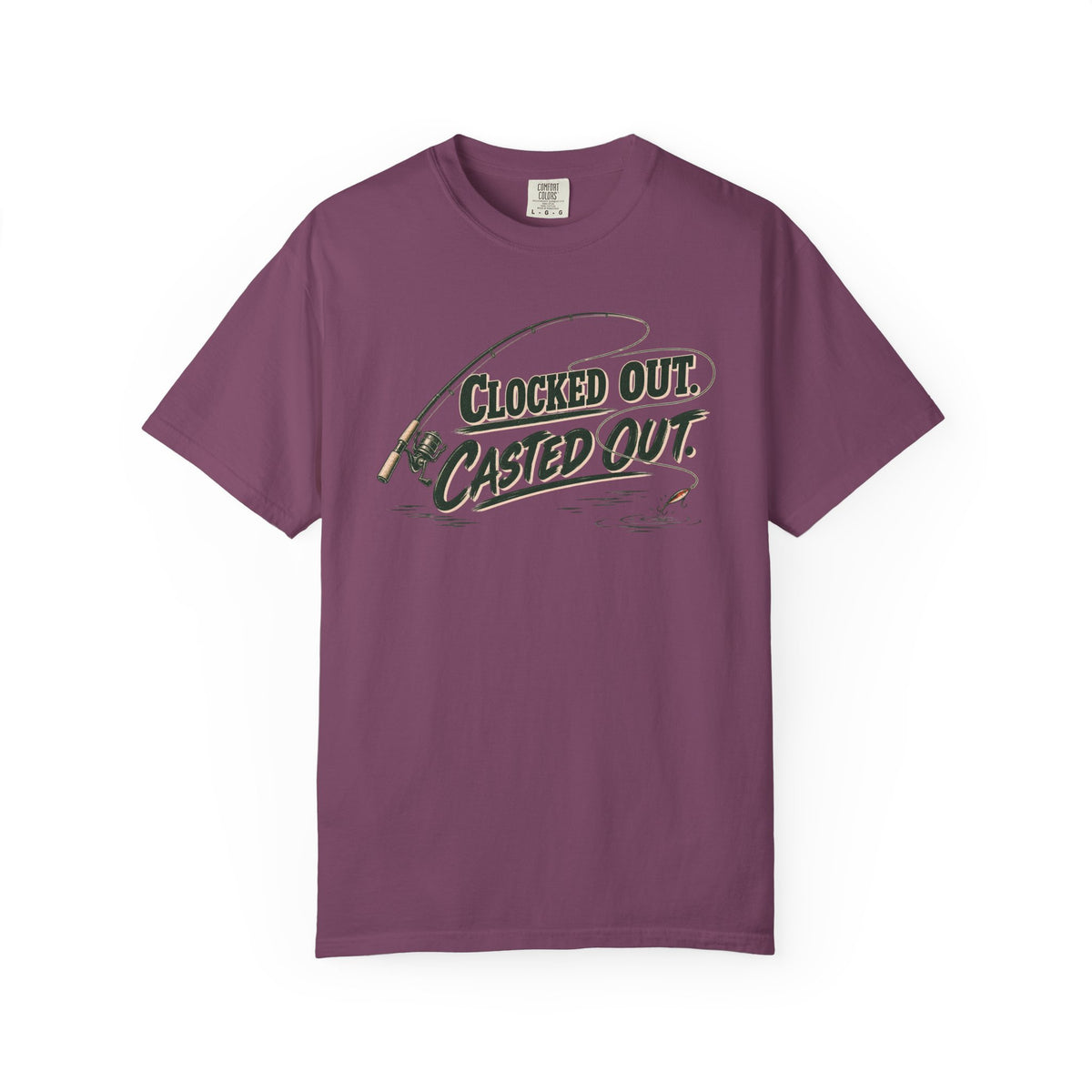 Clocked Out Casted Out Fishing T-Shirt