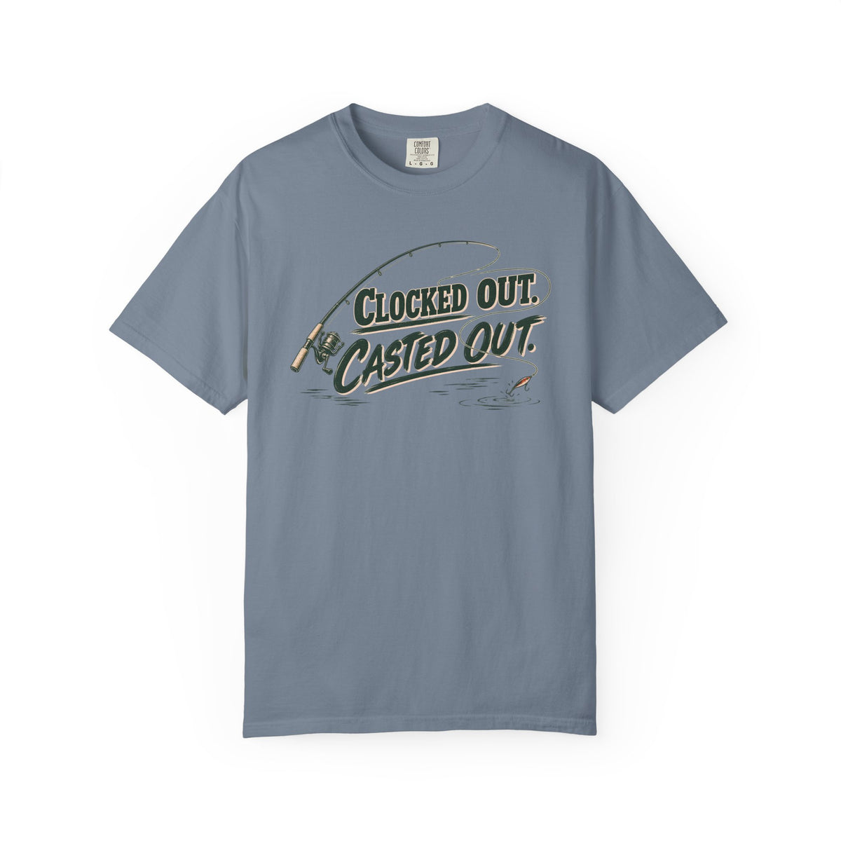 Clocked Out Casted Out Fishing T-Shirt
