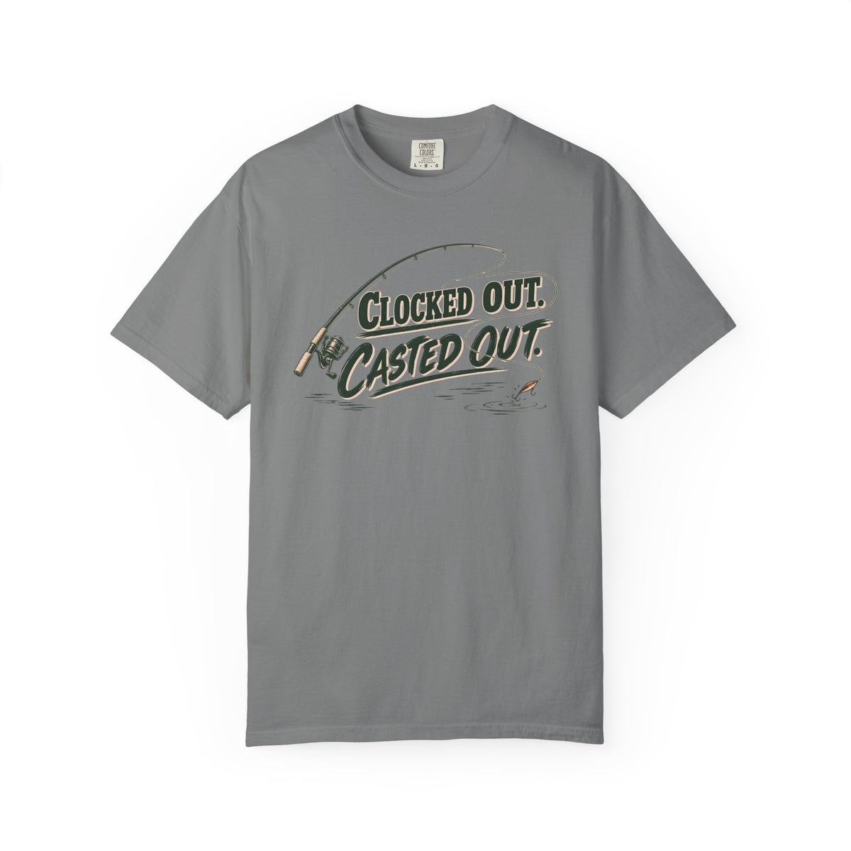 Clocked Out Casted Out Fishing T-Shirt