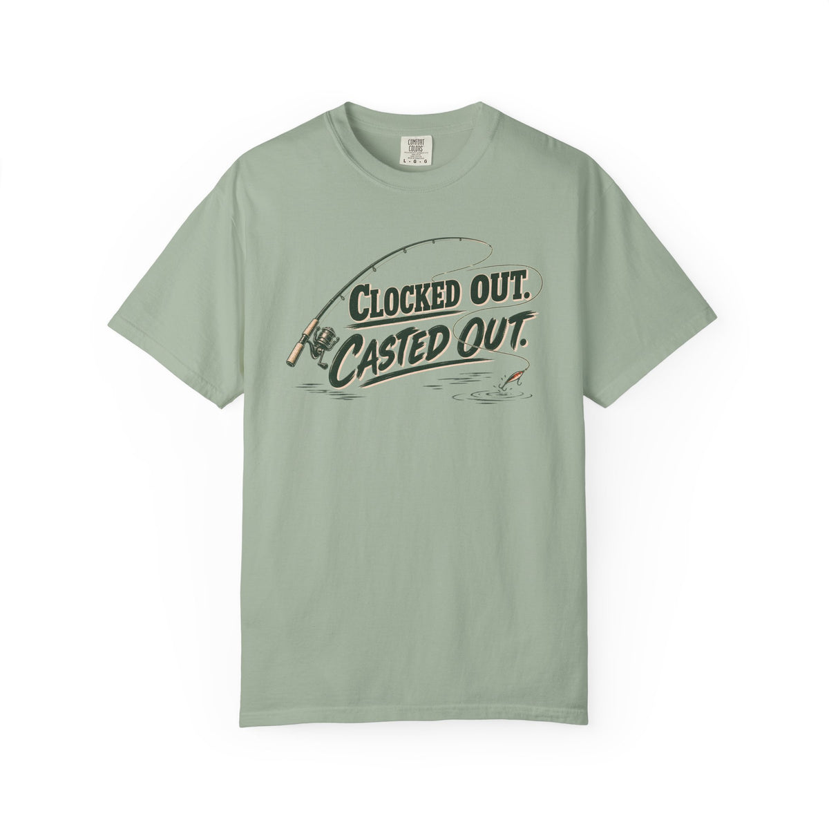 Clocked Out Casted Out Fishing T-Shirt