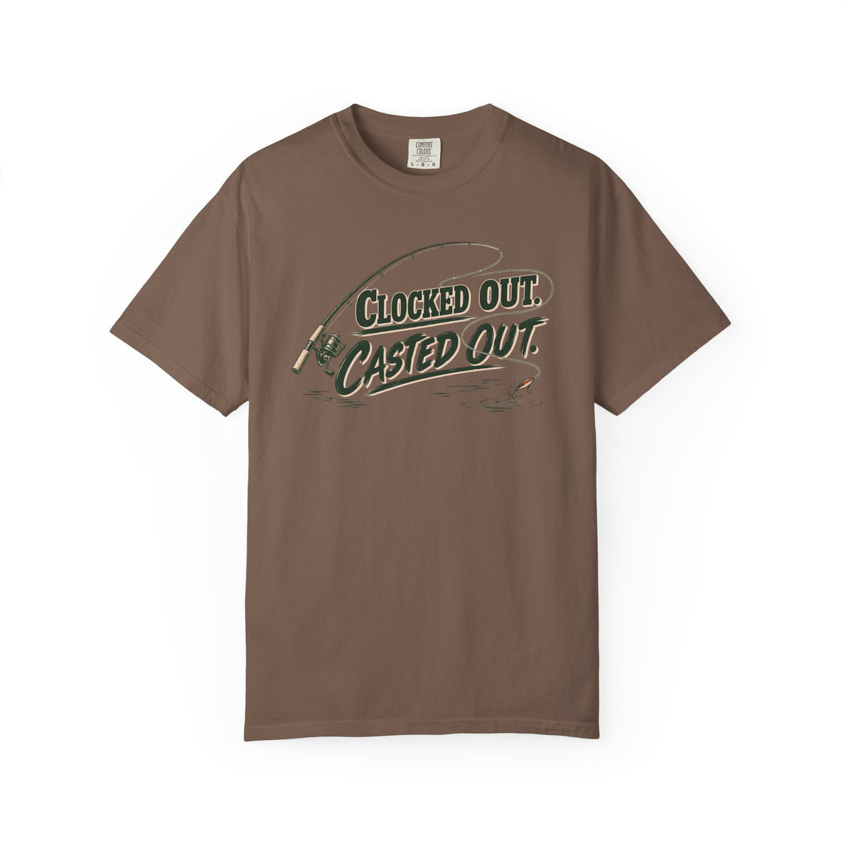 Clocked Out Casted Out Fishing T-Shirt