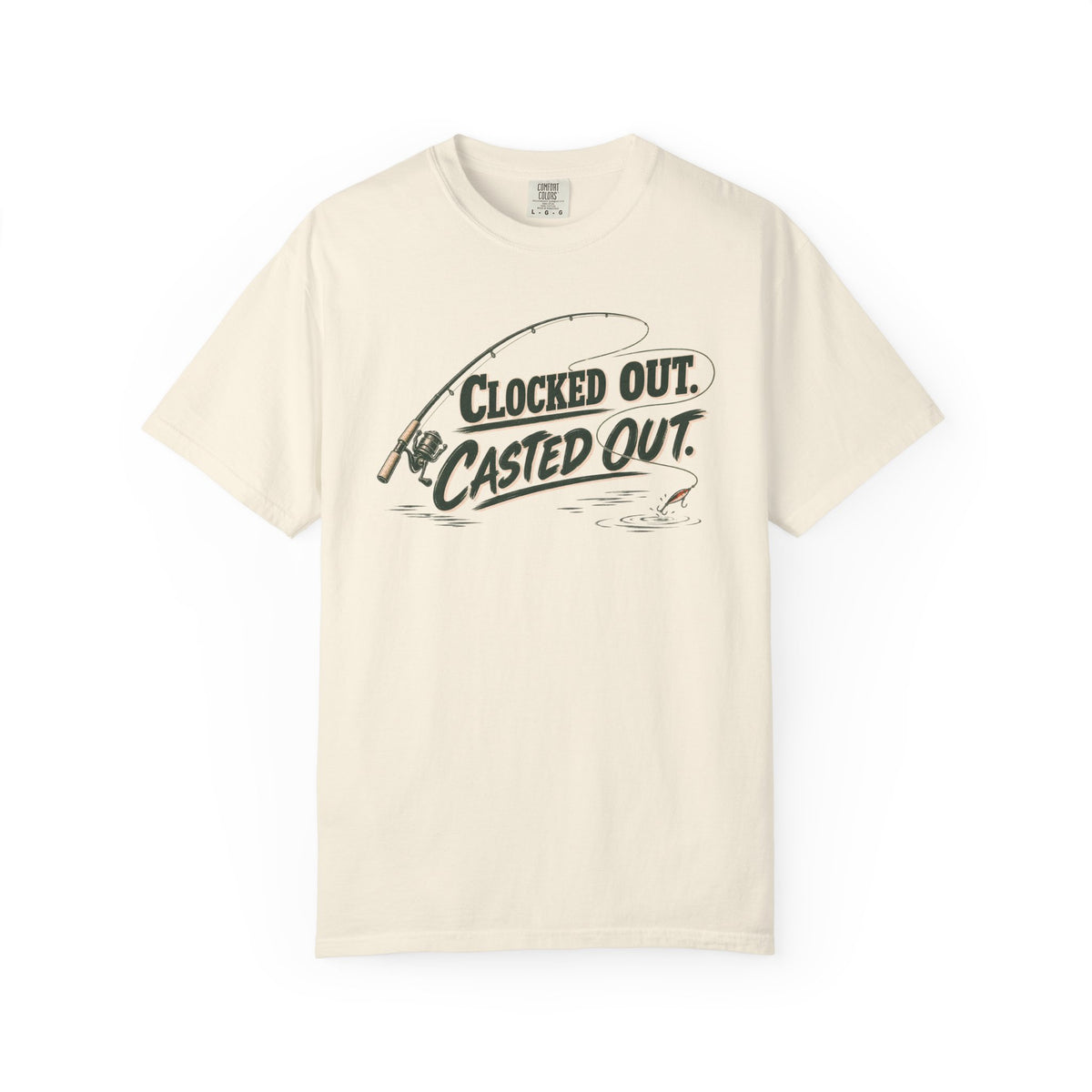 Clocked Out Casted Out Fishing T-Shirt